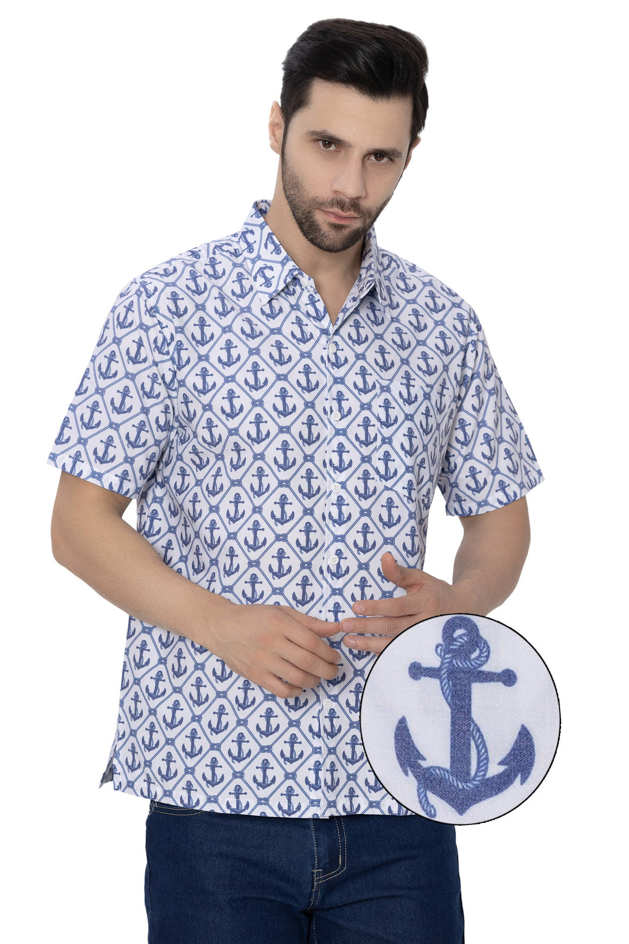 Men's Rayon Blend Shirt “ white (P00344)