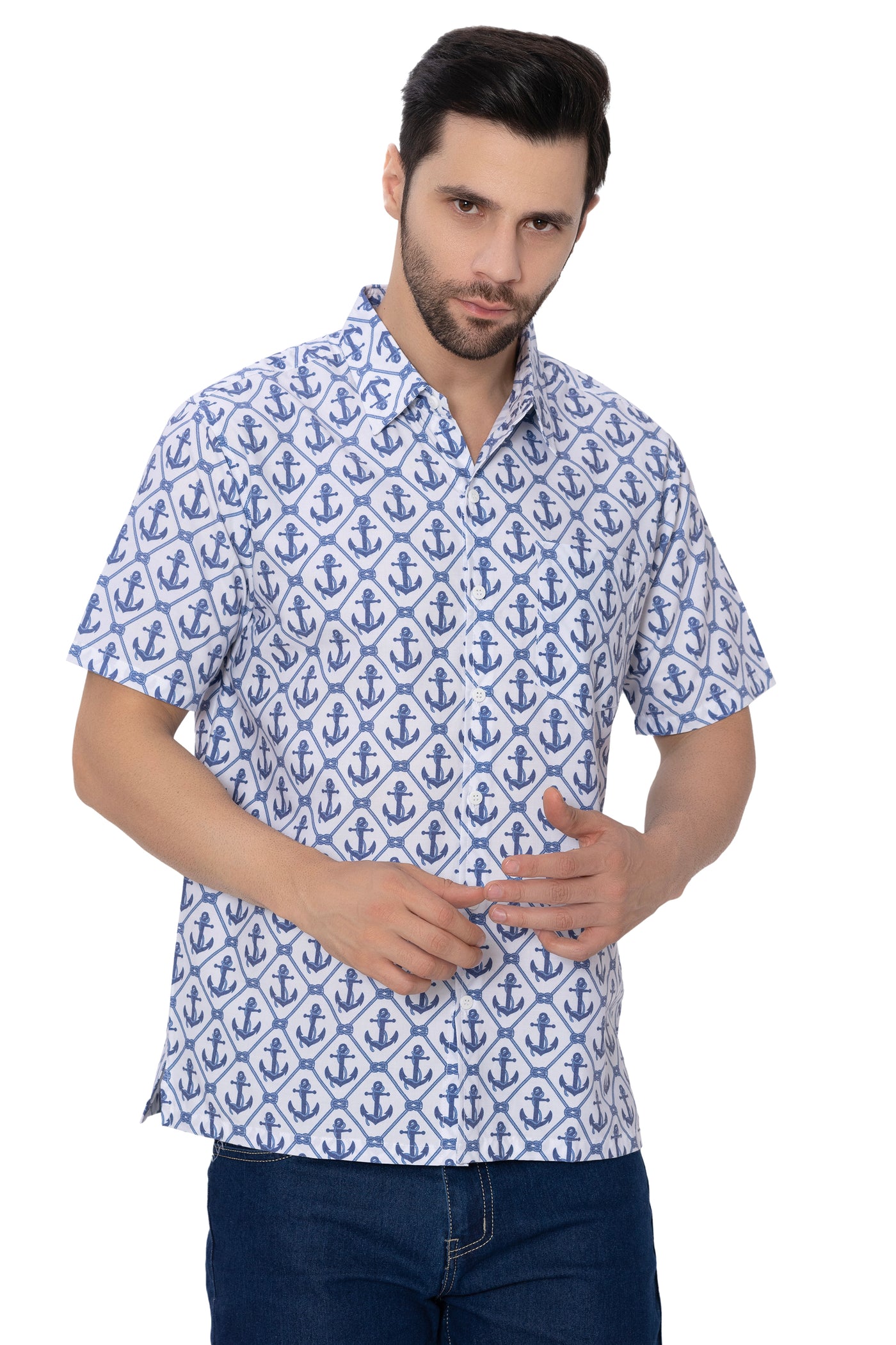 HAPPY BAY Anchor Rayon Blend Tropical Men Shirts P00344
