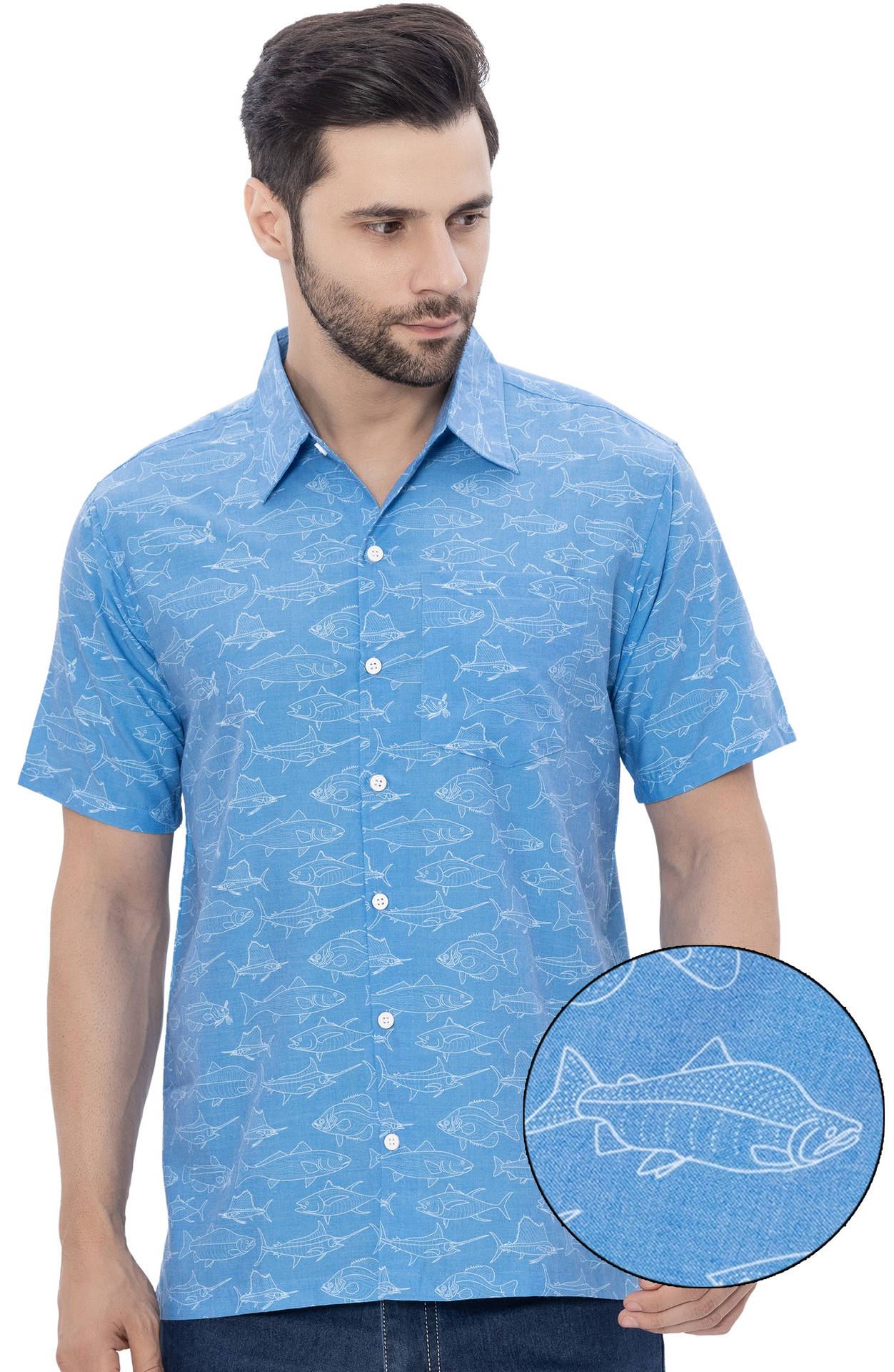 Men's P00366 Rayon Blend Shirt  “ white (P00346)