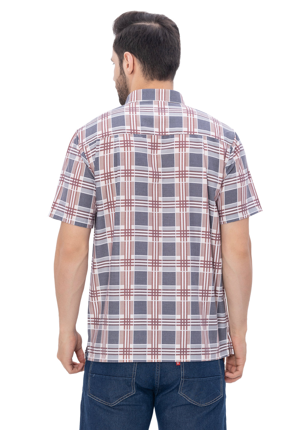 LA LEELA Men's Classic Casual Shirt Short Sleeve - Summer Beach Camp Collar Button Down Relaxed Fit Shirt M Gray P00369