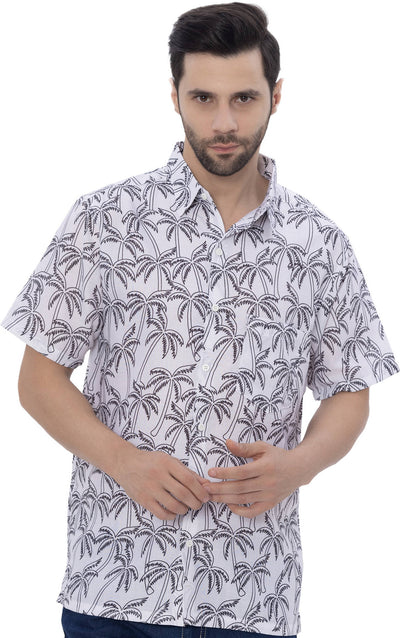 Men's Linen Effect Shirt “ white (P00387)