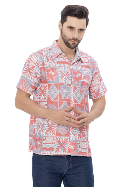 Men's Linen Effect Shirt “ Grey (P00397)