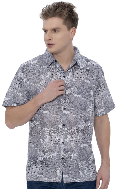 Men's Linen Effect Shirt “ Navy (P00407)