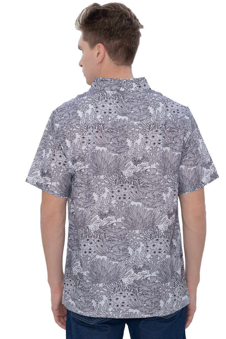 Coral Coast Linen Effect Mens Soft Breathable Hawaiian Shirt White P00407