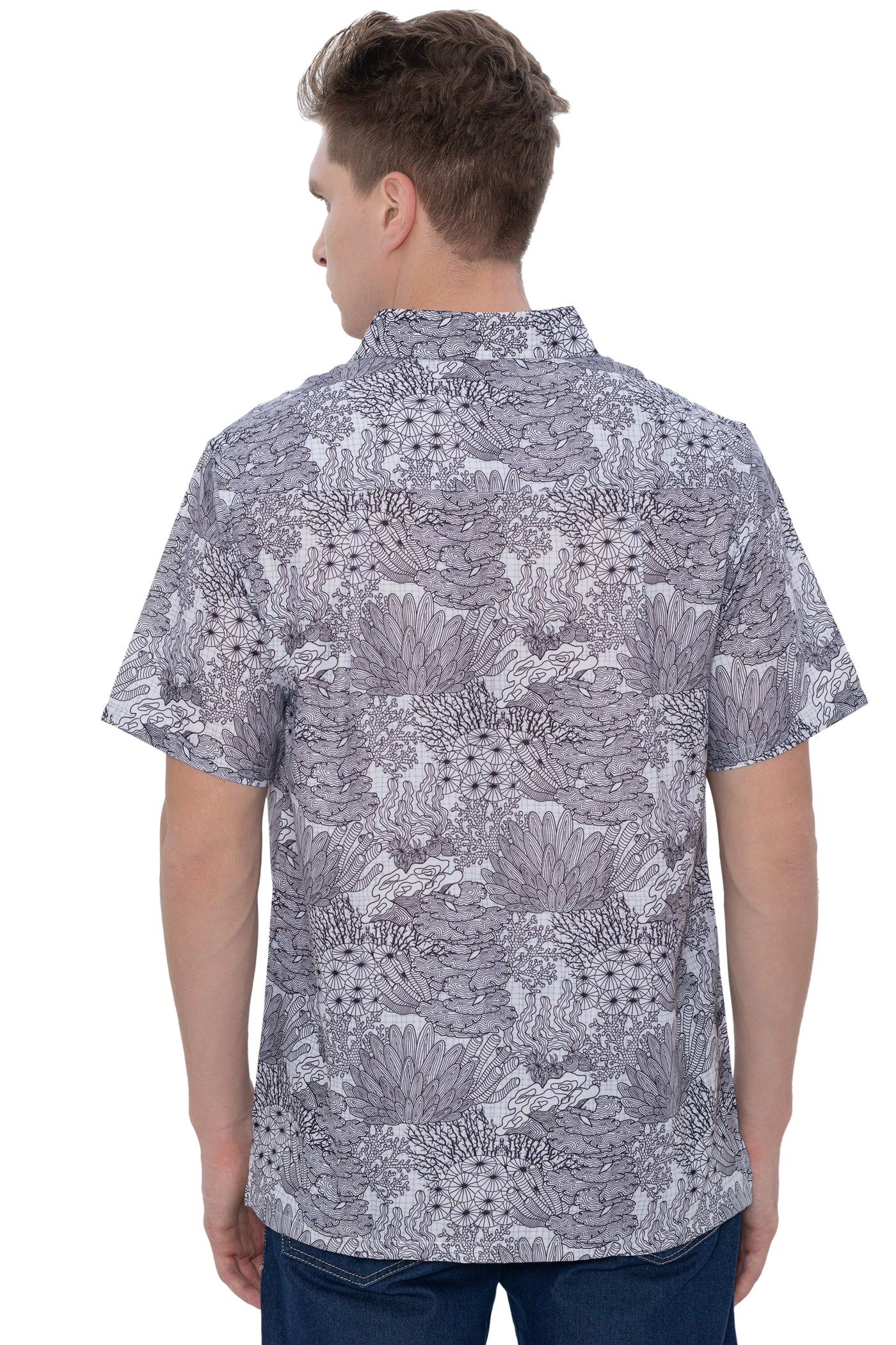 Coral Coast Linen Effect Mens Soft Breathable Hawaiian Shirt White P00407