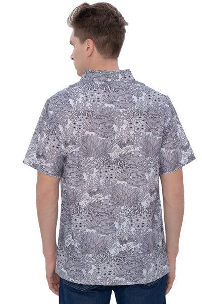 Coral Coast Linen Effect Mens Soft Breathable Hawaiian Shirt White P00407