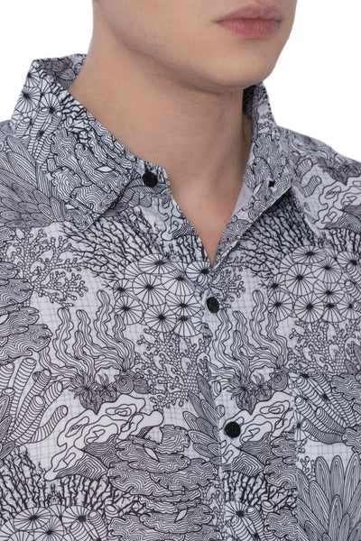 Coral Coast Linen Effect Mens Soft Breathable Hawaiian Shirt White P00407