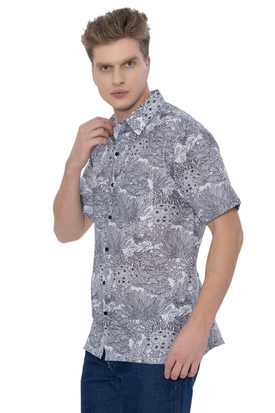 Coral Coast Linen Effect Mens Soft Breathable Hawaiian Shirt White P00407