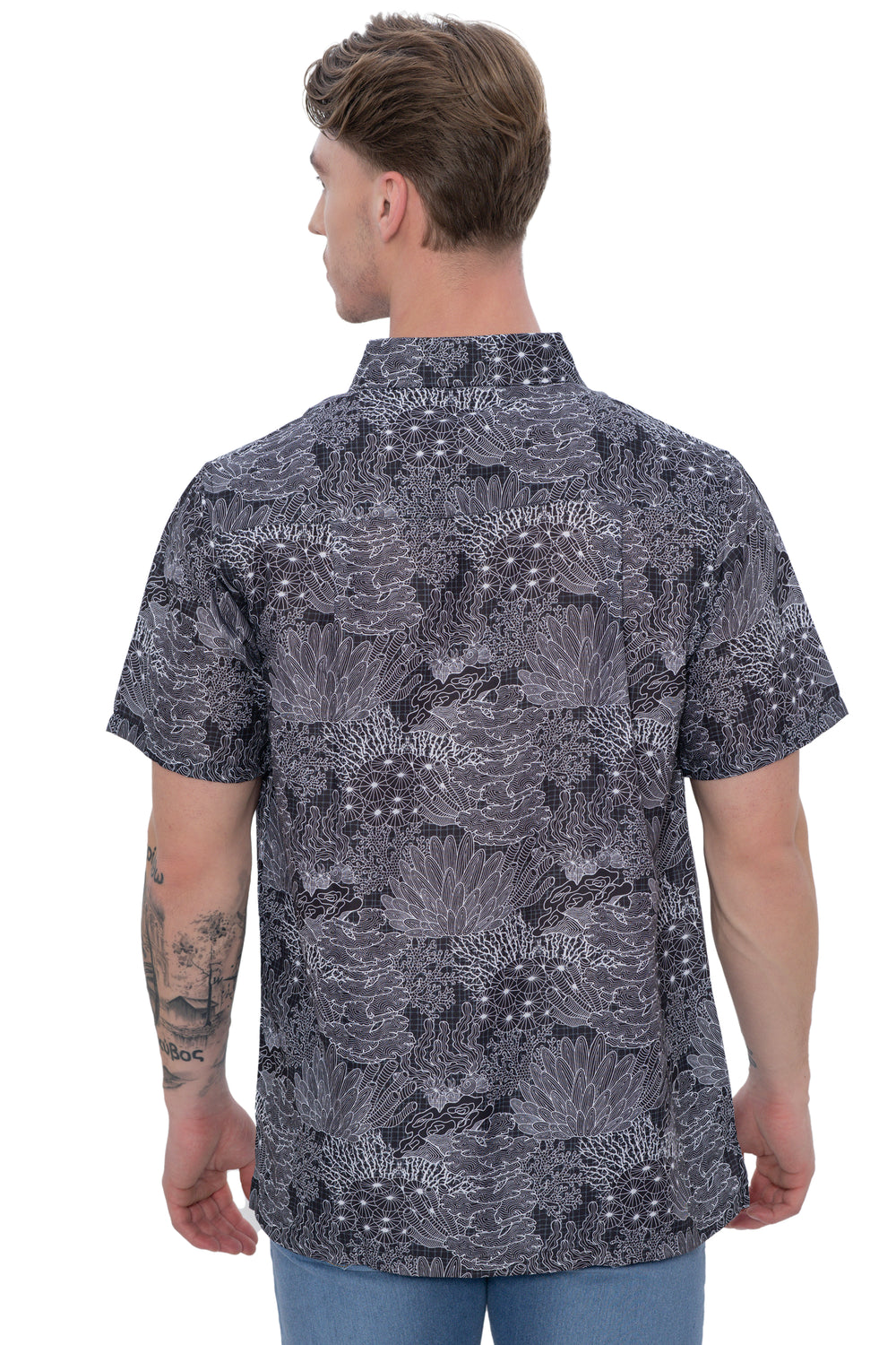 Happy Bay Men's Linen Blend Half Sleeve Holiday Button Down Shirt Navy P00408
