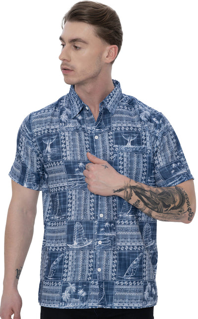 Men's  , Linen Effect Shirt  “ Multicolor (P00415)