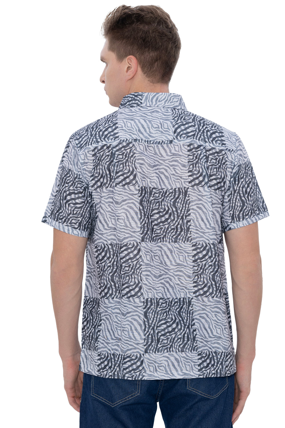 Happy Bay Men's Cotton Linen Short Sleeve Summer Camp Collar Shirt Gray P00425