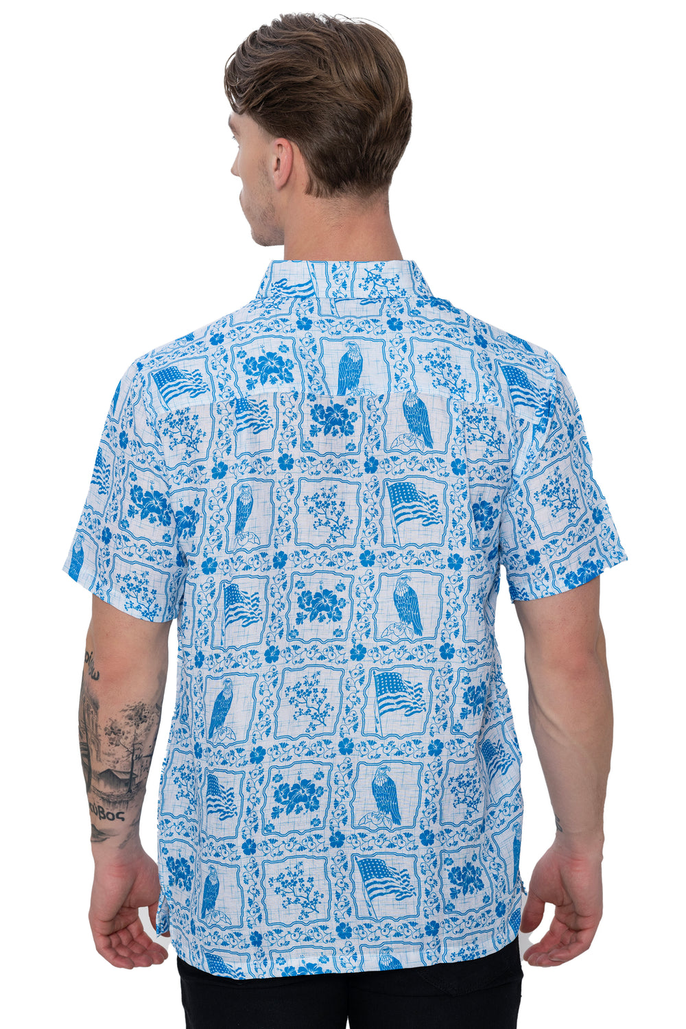 Happy Bay Men's Regular Fit Summer Half Sleeve Beach Shirt light-blue P00427