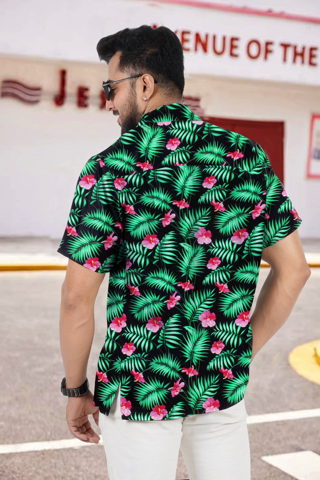 HAPPY BAY Mens Hawaiian Shirts Large Colorful Floral P00474