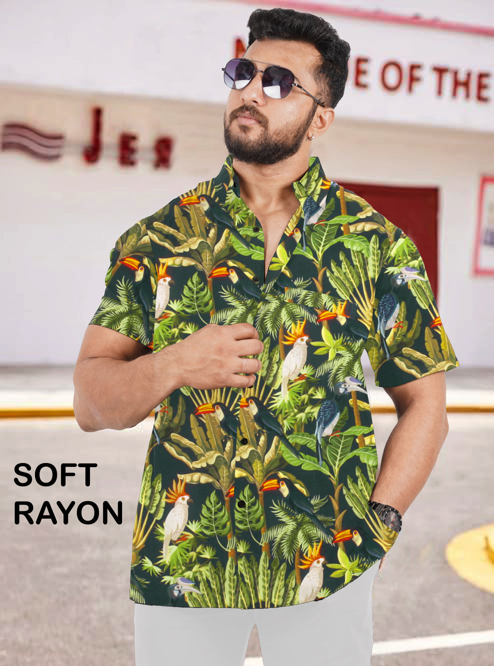 HAPPY BAY Men's Lightweight Hawaiian Shirt - Summer Beach Vacation Casual Button Down Aloha Resort Cruise M Multi P00479