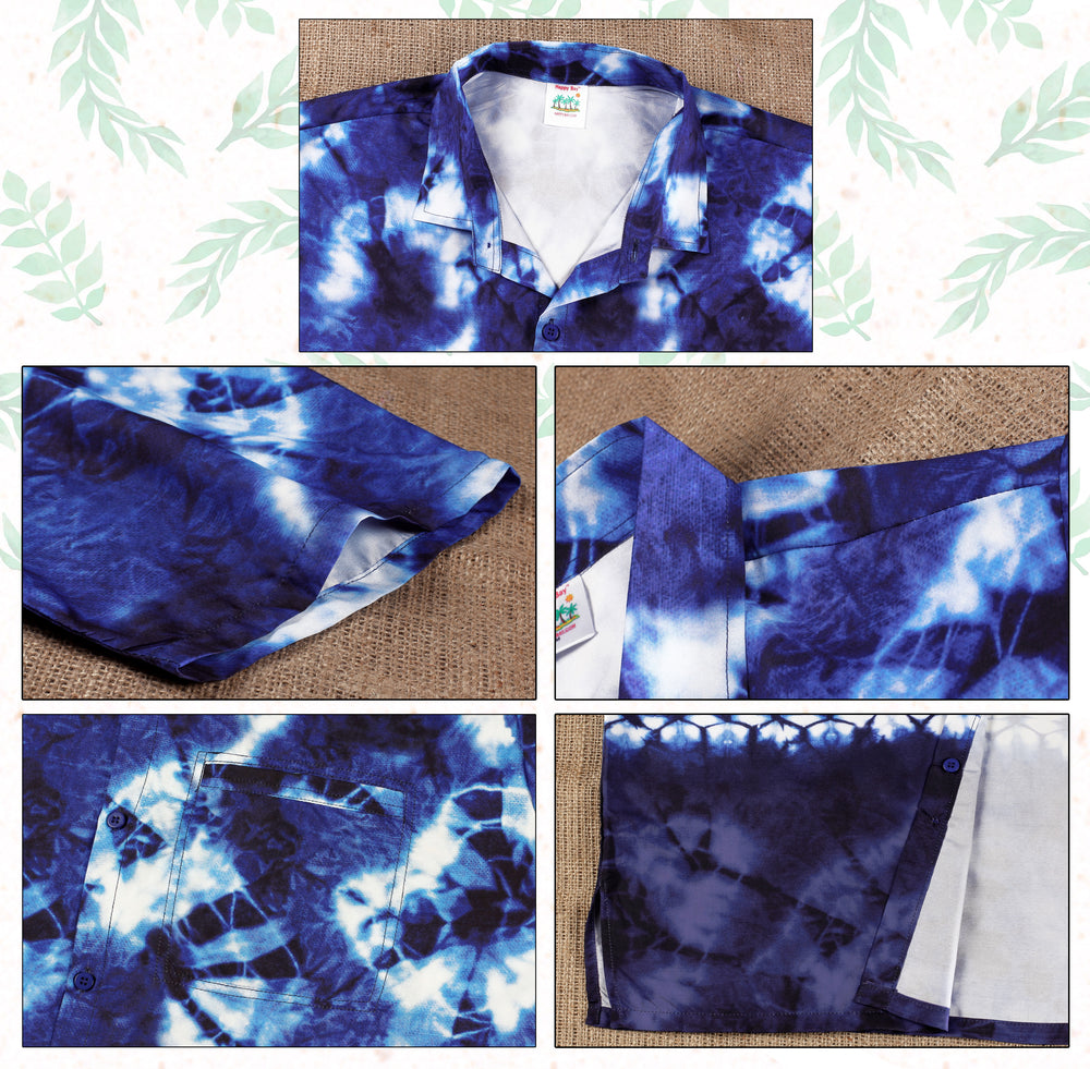 HAPPY BAY Men's Hawaiian Shirt Short Sleeve - Casual Summer Beach Party Fun Button Down Aloha Shirt L Black P00514