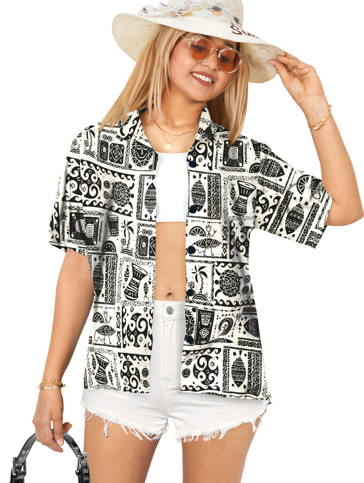 HAPPY BAY Womens Beach Hawaiian Ethnic Black Turtle P00635
