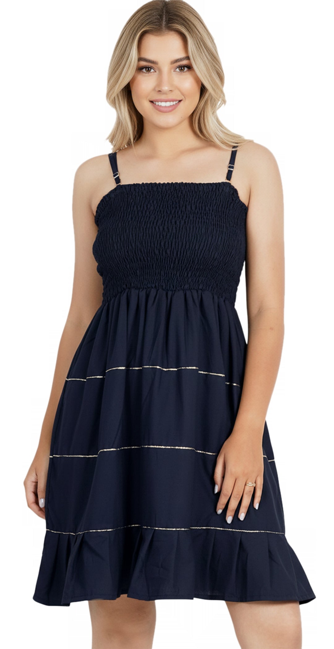 LA LEELA Navy Short Dress - 919926
