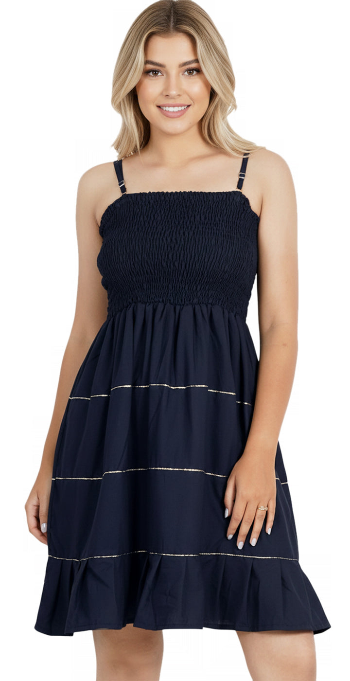 LA LEELA Navy Short Dress - 919926