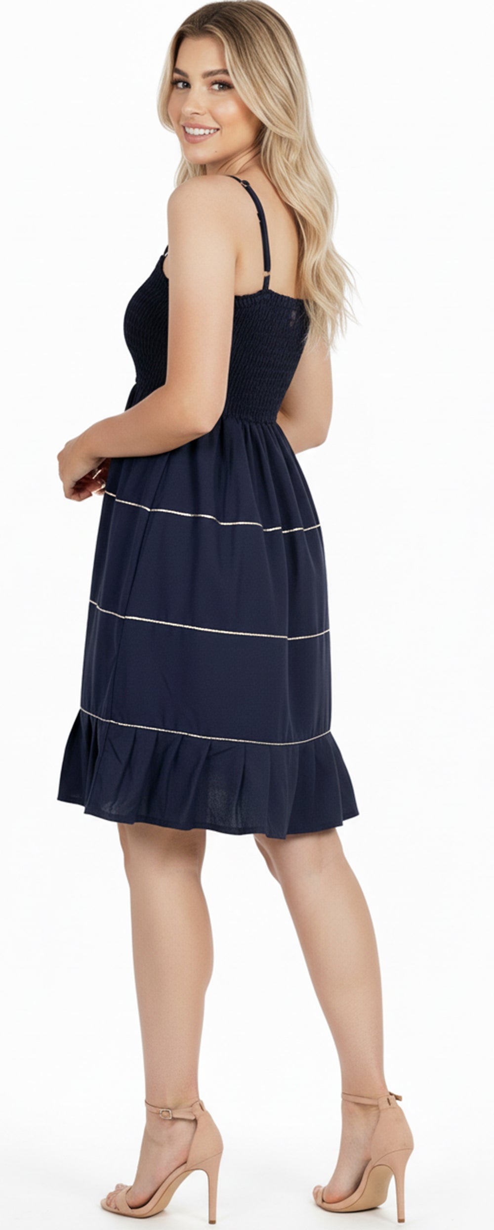 LA LEELA Navy Short Dress - 919926