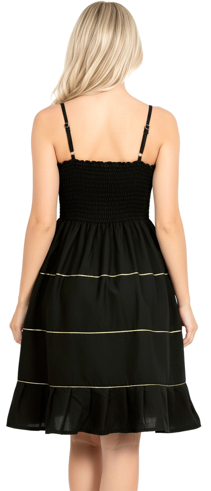 LA LEELA Black Short Dress - 919925