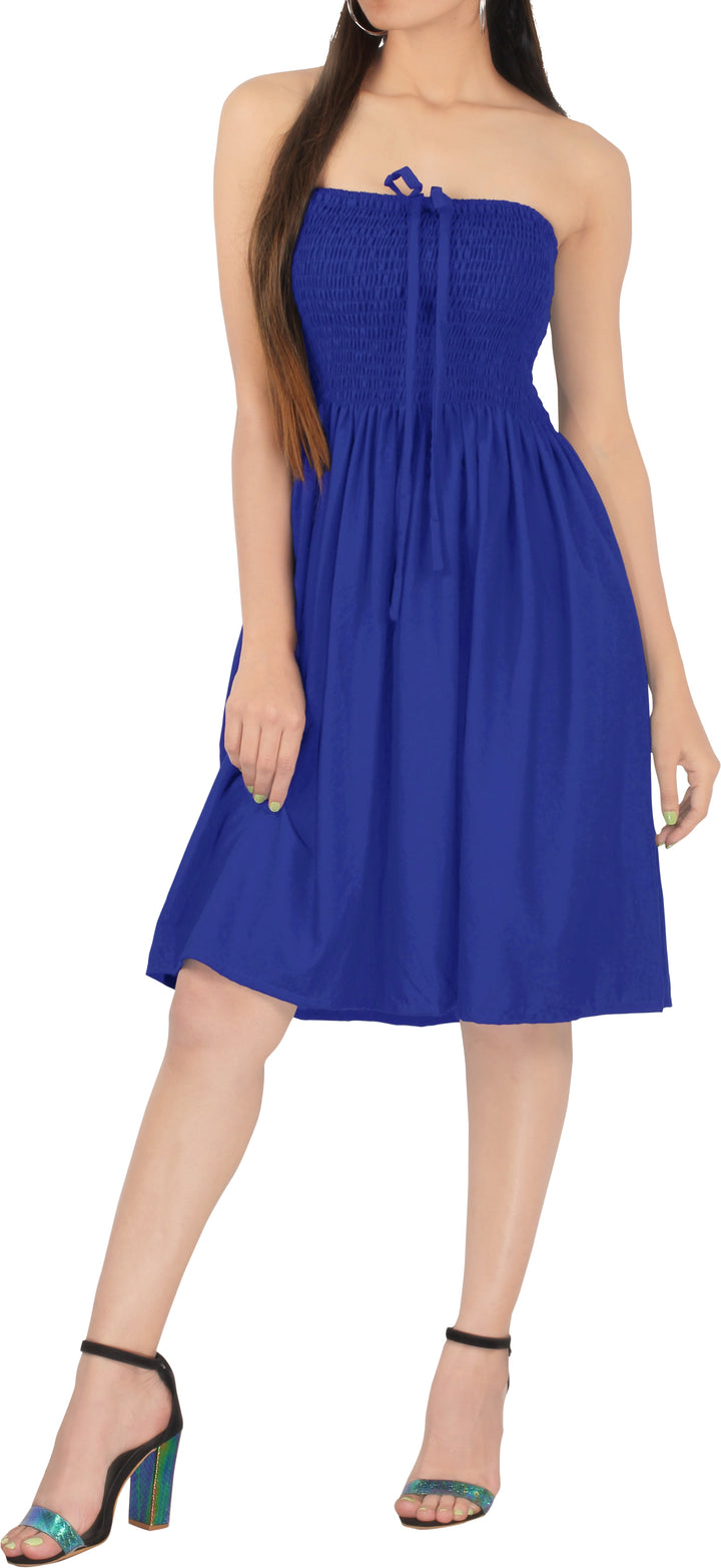 LA LEELA Blue Short Dress - 120026