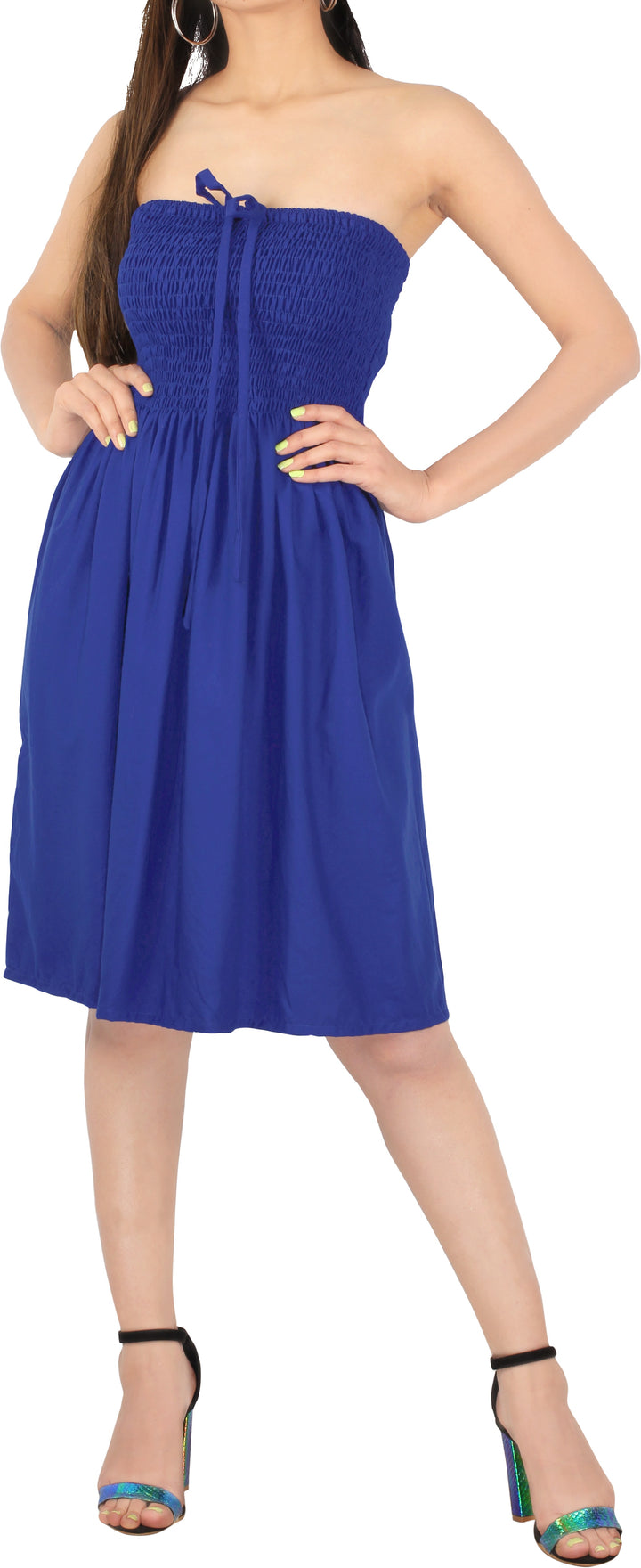 LA LEELA Blue Short Dress - 120026