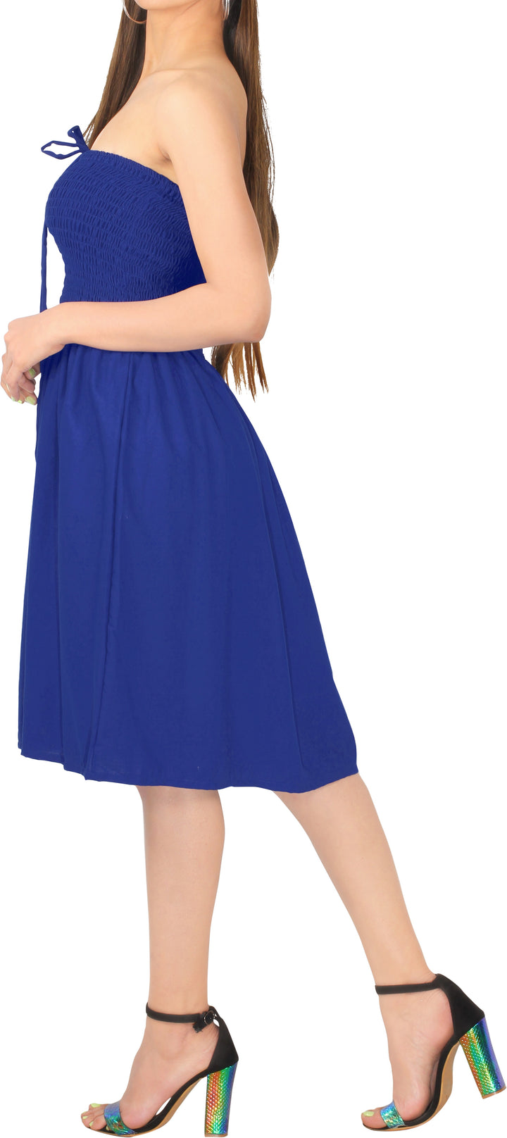 LA LEELA Blue Short Dress - 120026