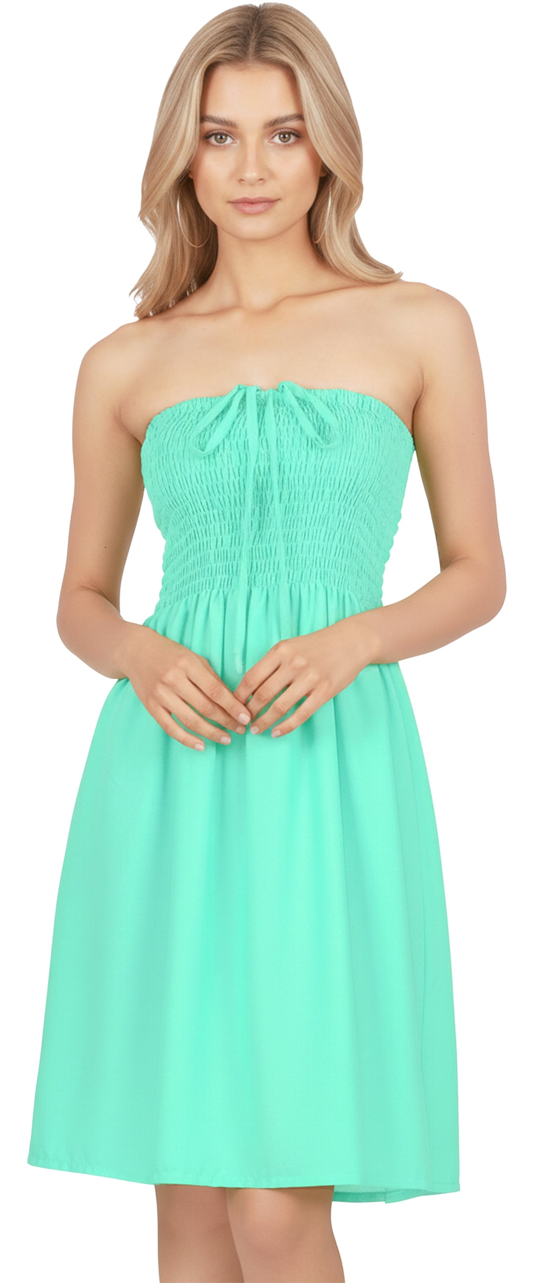 LA LEELA C Green Short Dress - 122540