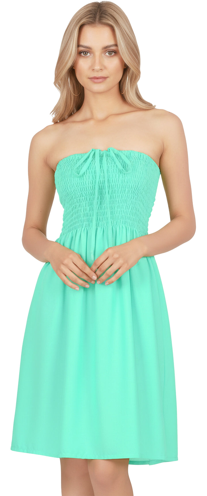 LA LEELA C Green Short Dress - 122540