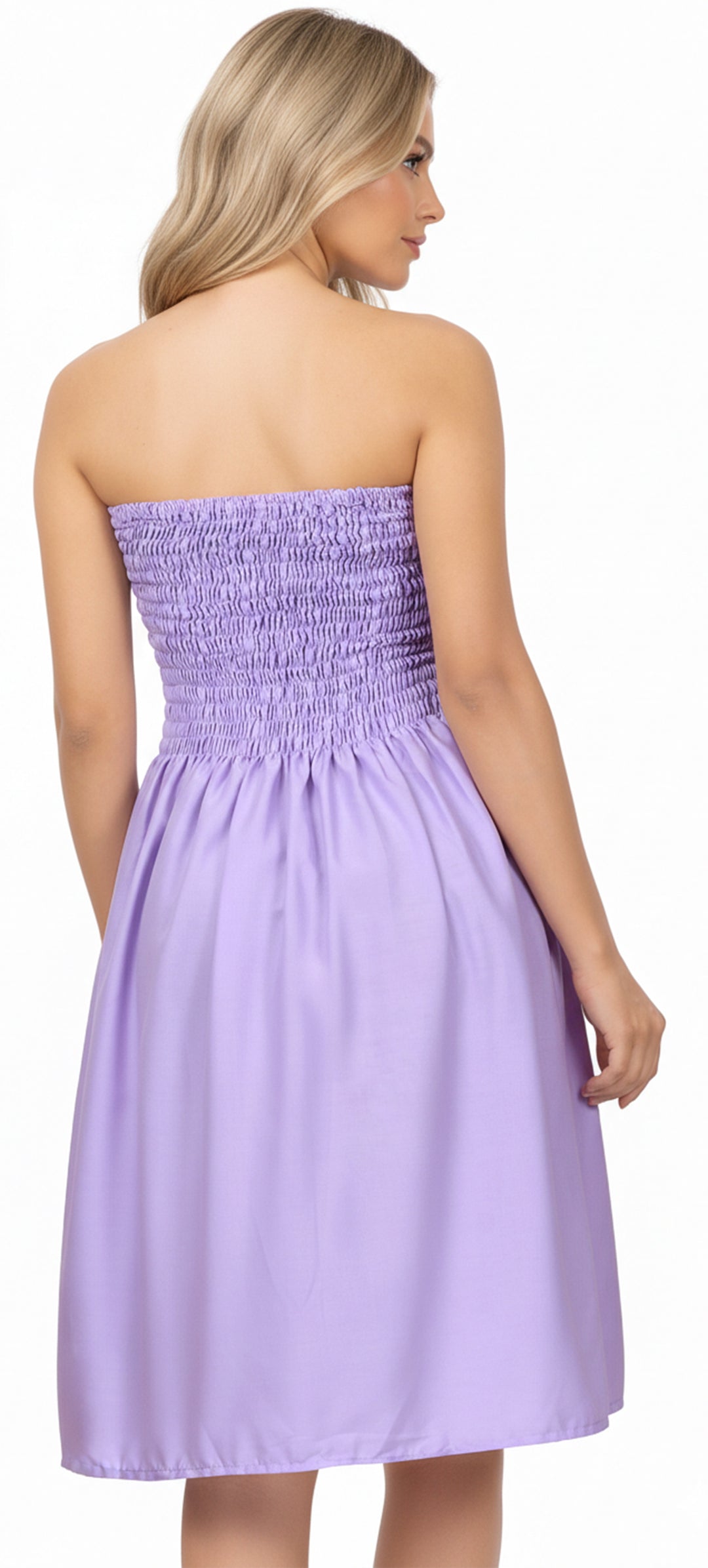 LA LEELA Light Purple Short Dress - 120030