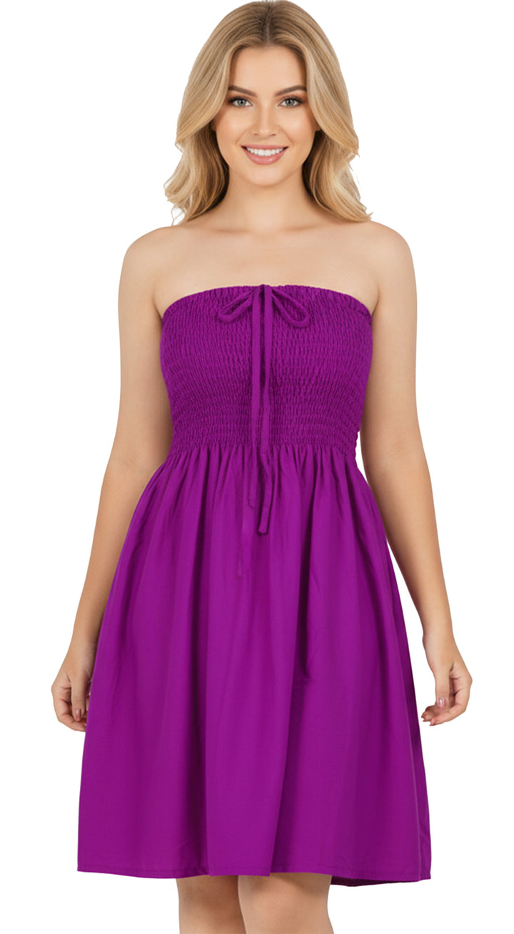 LA LEELA Purple Short Dress - 120036
