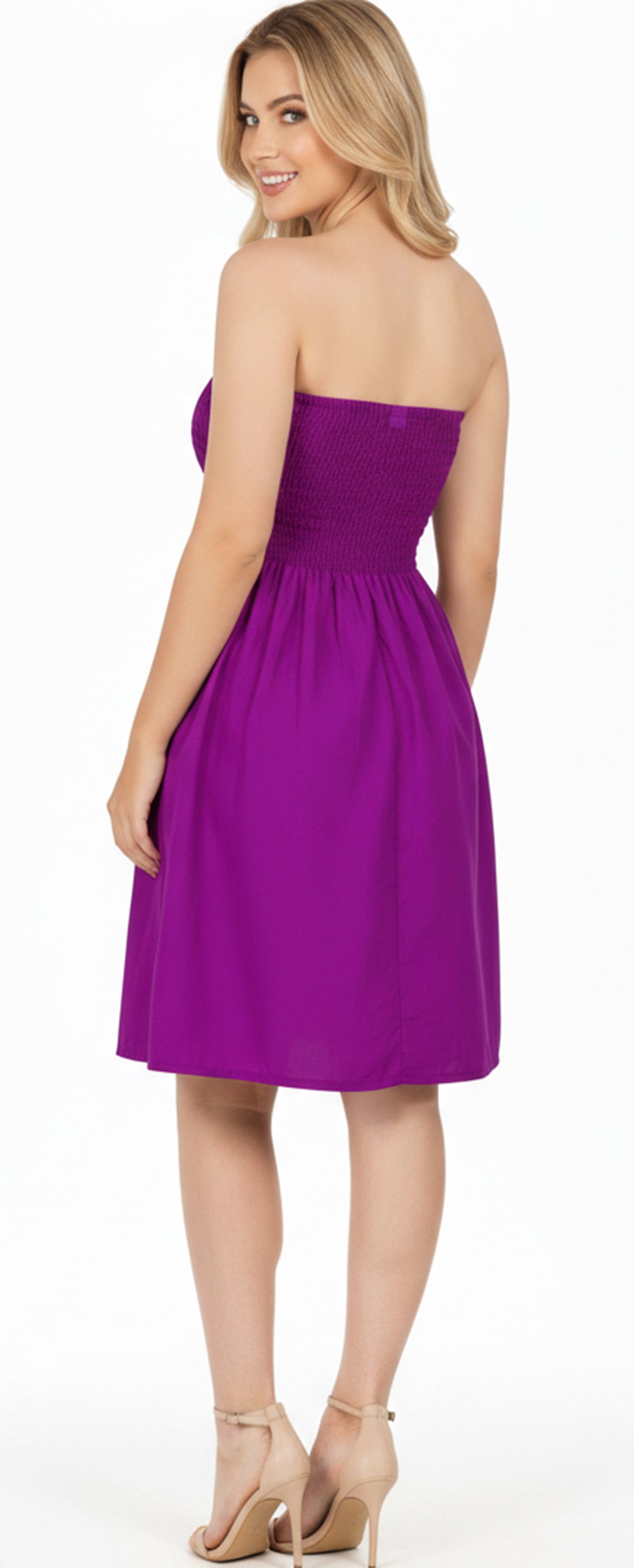 LA LEELA Purple Short Dress - 120036