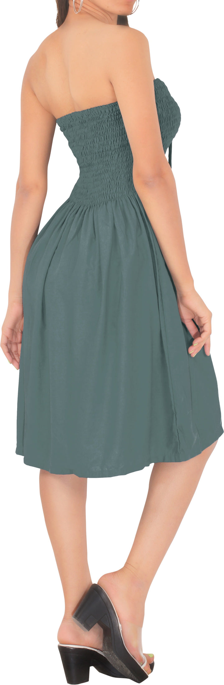 LA LEELA C Green Short Dress - 120031