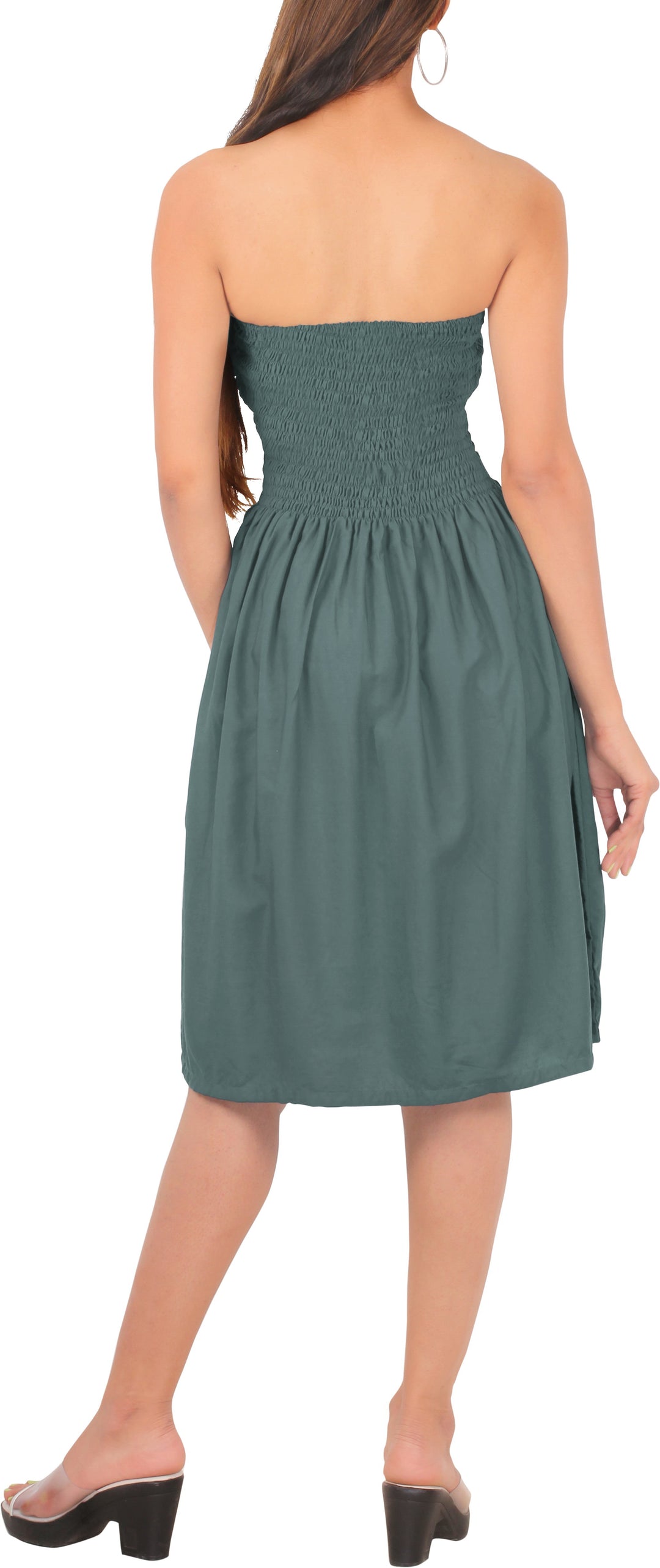 LA LEELA C Green Short Dress - 120031