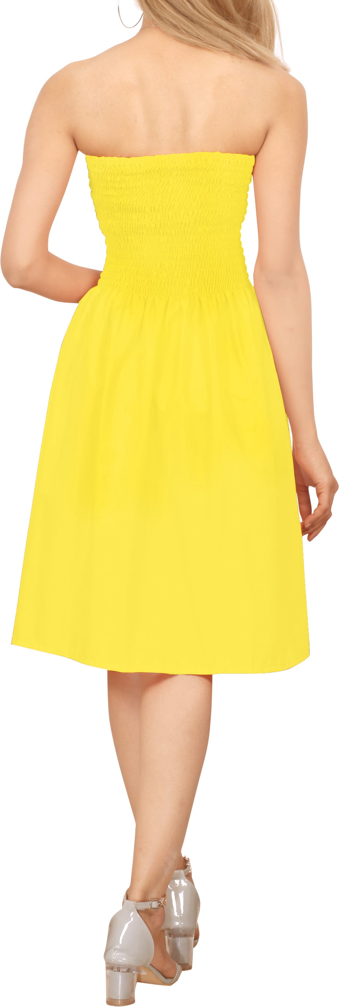 LA LEELA Yellow Short Dress - 120028