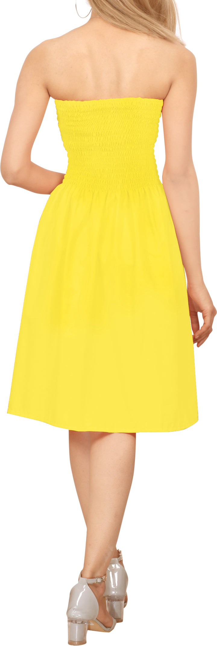 LA LEELA Yellow Short Dress - 120028
