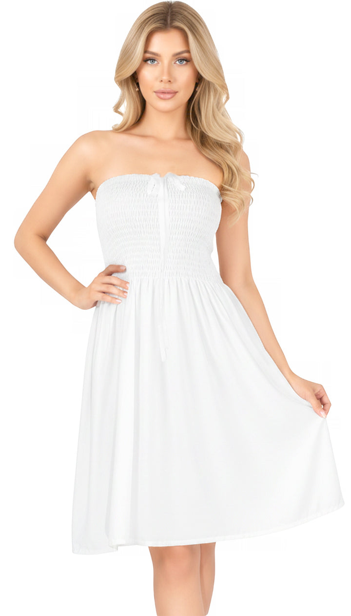 LA LEELA White Short Dress - 121165