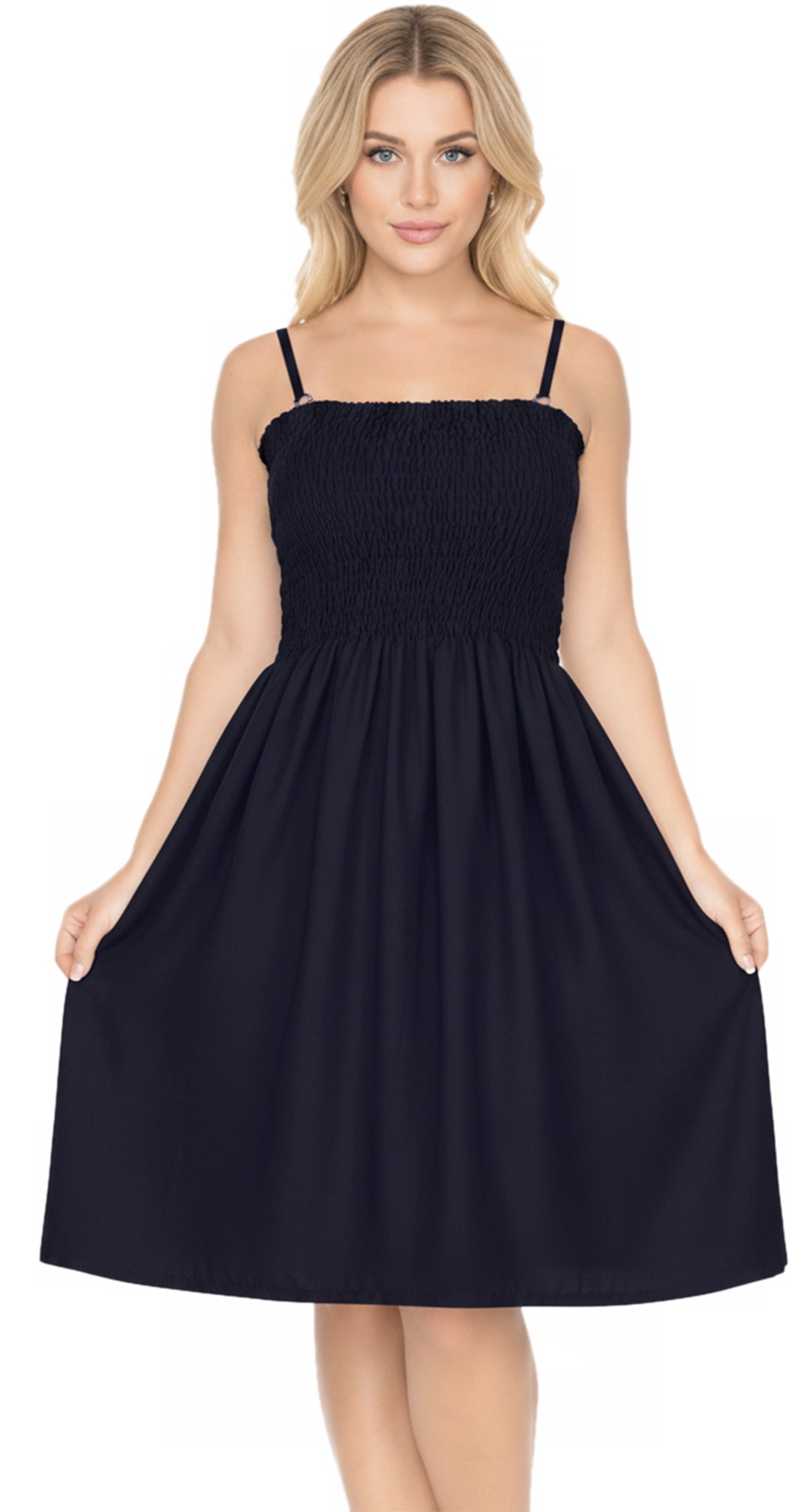 LA LEELA Black Short Dress - 913989