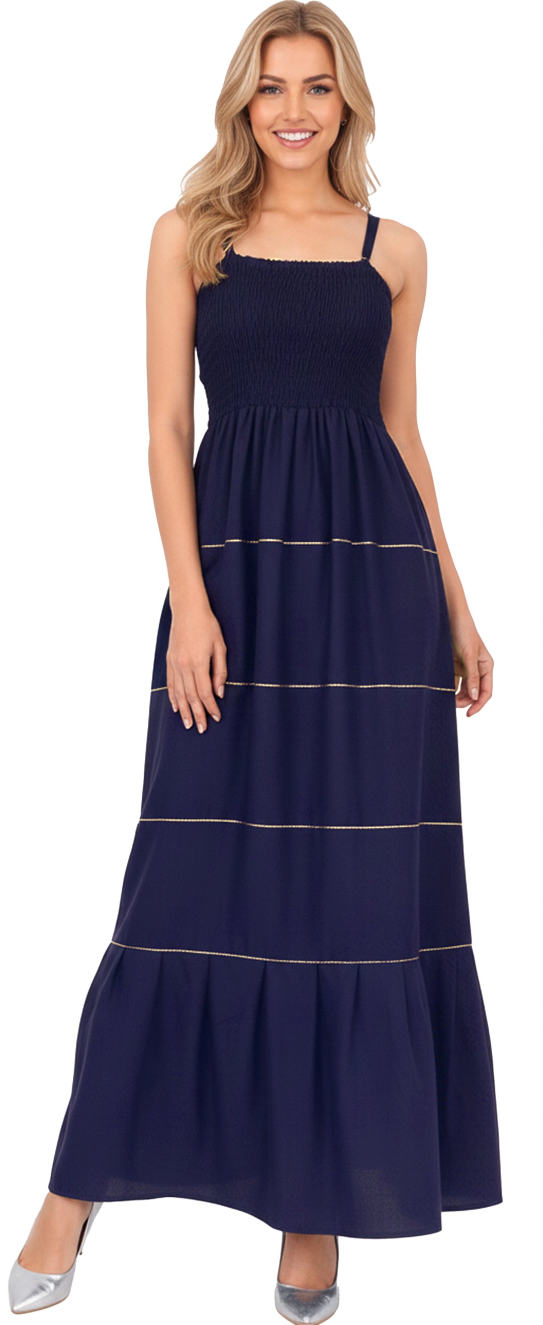 LA LEELA Navy Long Dress - 915167
