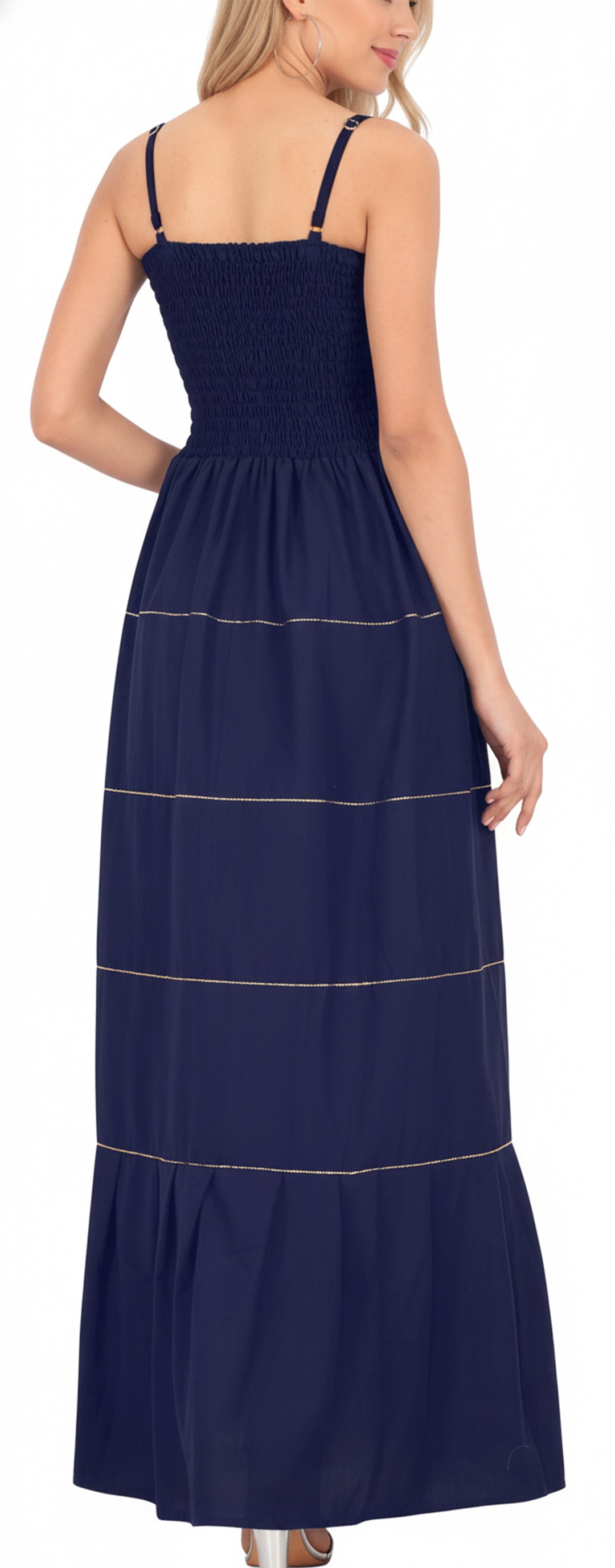 LA LEELA Navy Long Dress - 915167