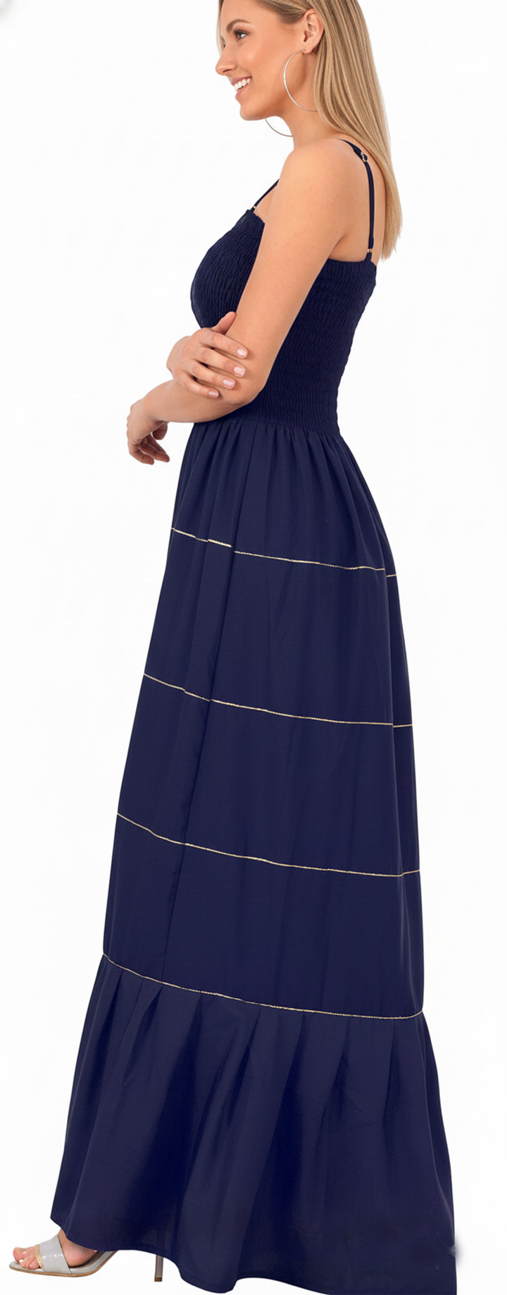 LA LEELA Navy Long Dress - 915167