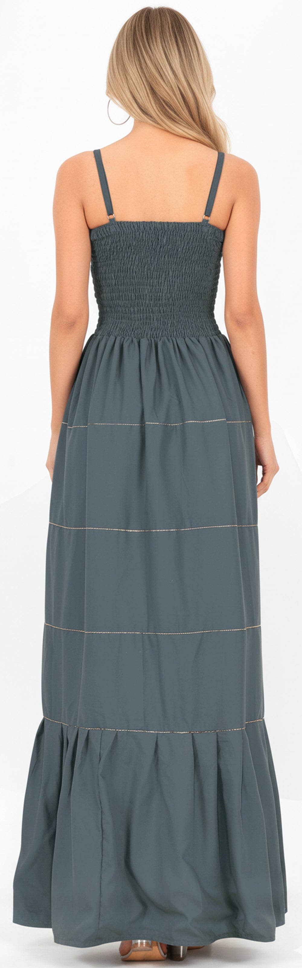 LA LEELA Gray Long Dress - 915168