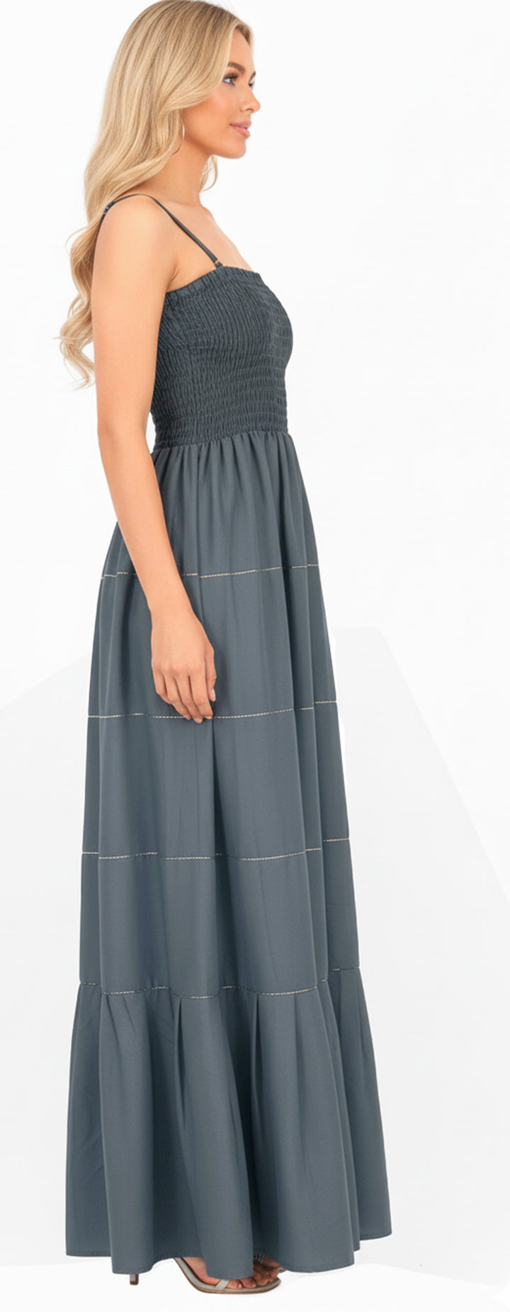 LA LEELA Gray Long Dress - 915168
