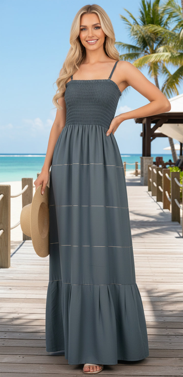 LA LEELA Gray Long Dress - 915168