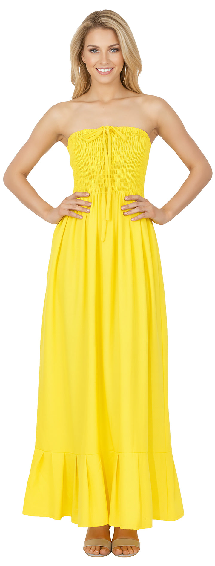 LA LEELA Yellow Long Dress - 122363