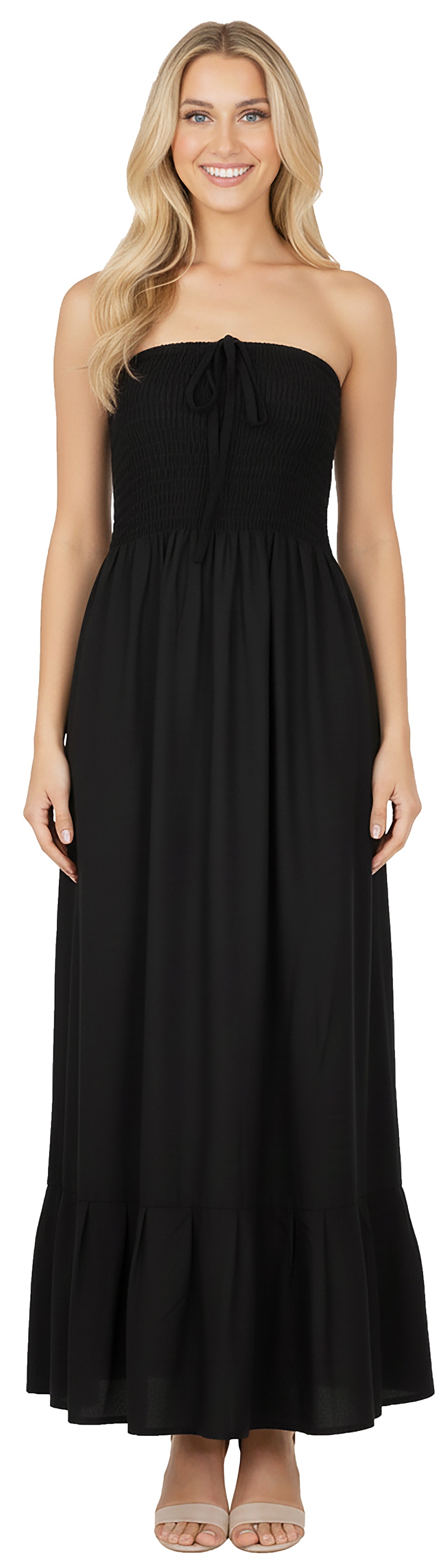 LA LEELA Black Long Dress - 900184