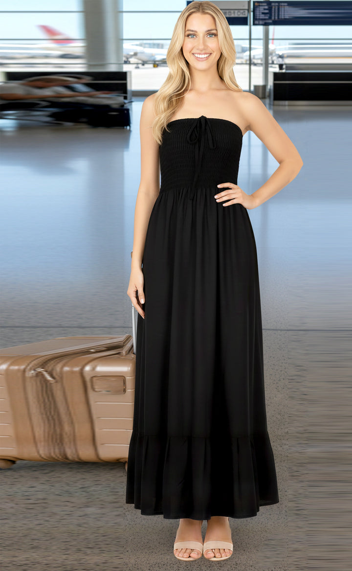 LA LEELA Black Long Dress - 900184