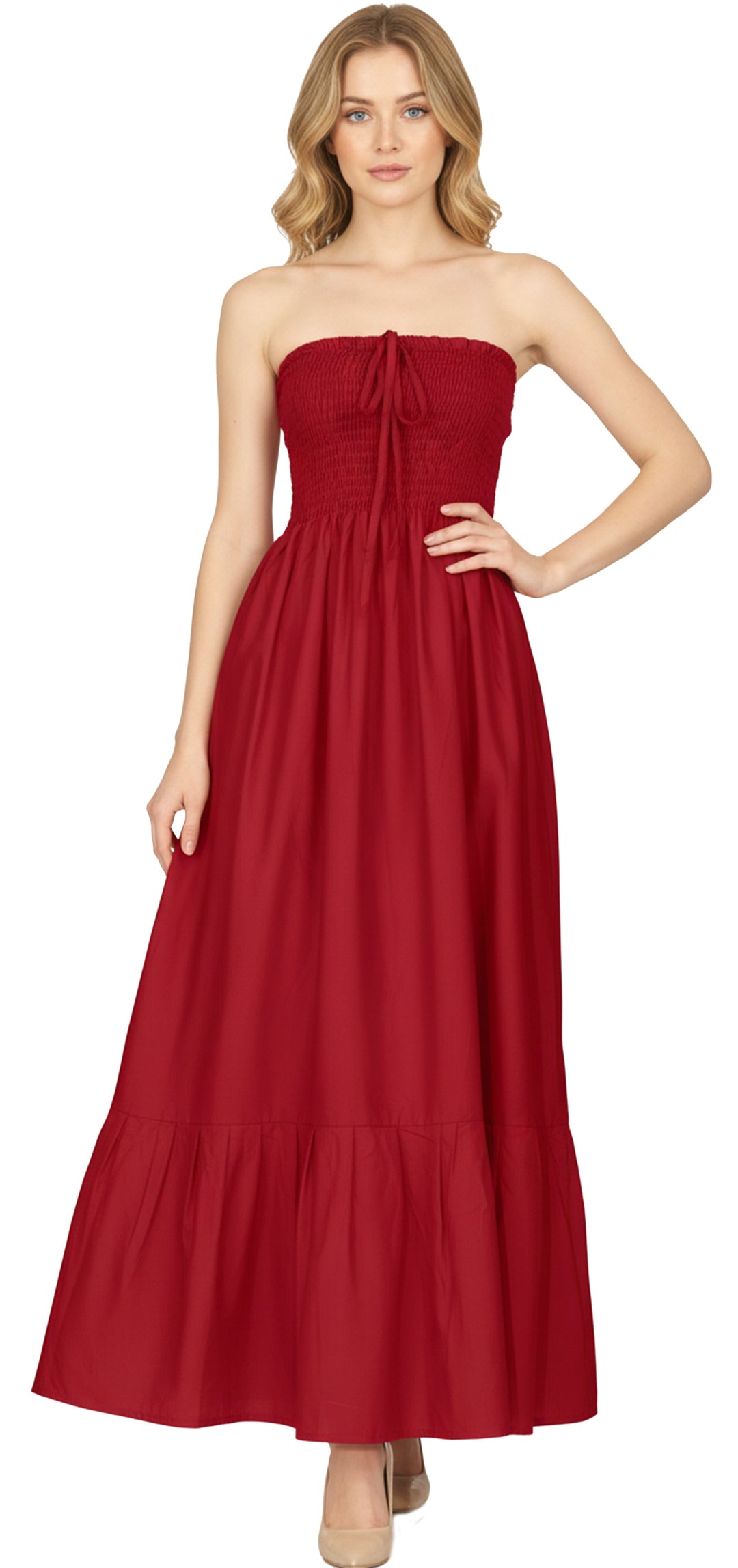 LA LEELA Red Long Dress - 121191