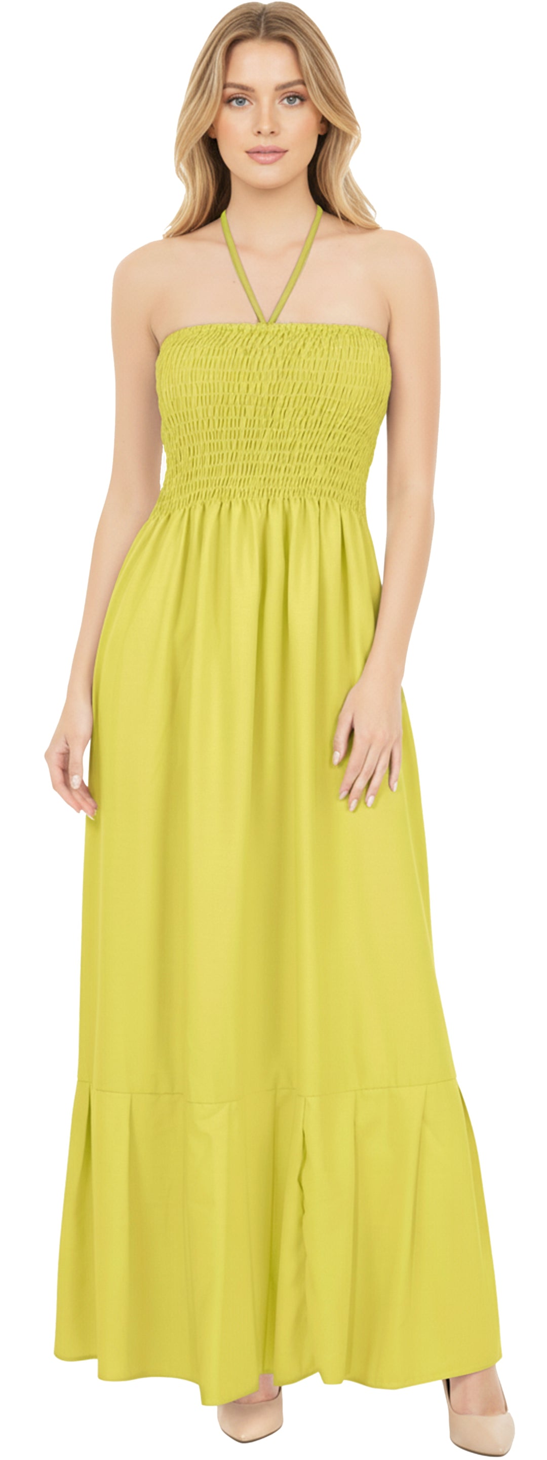 LA LEELA Mustard Long Dress - 121187