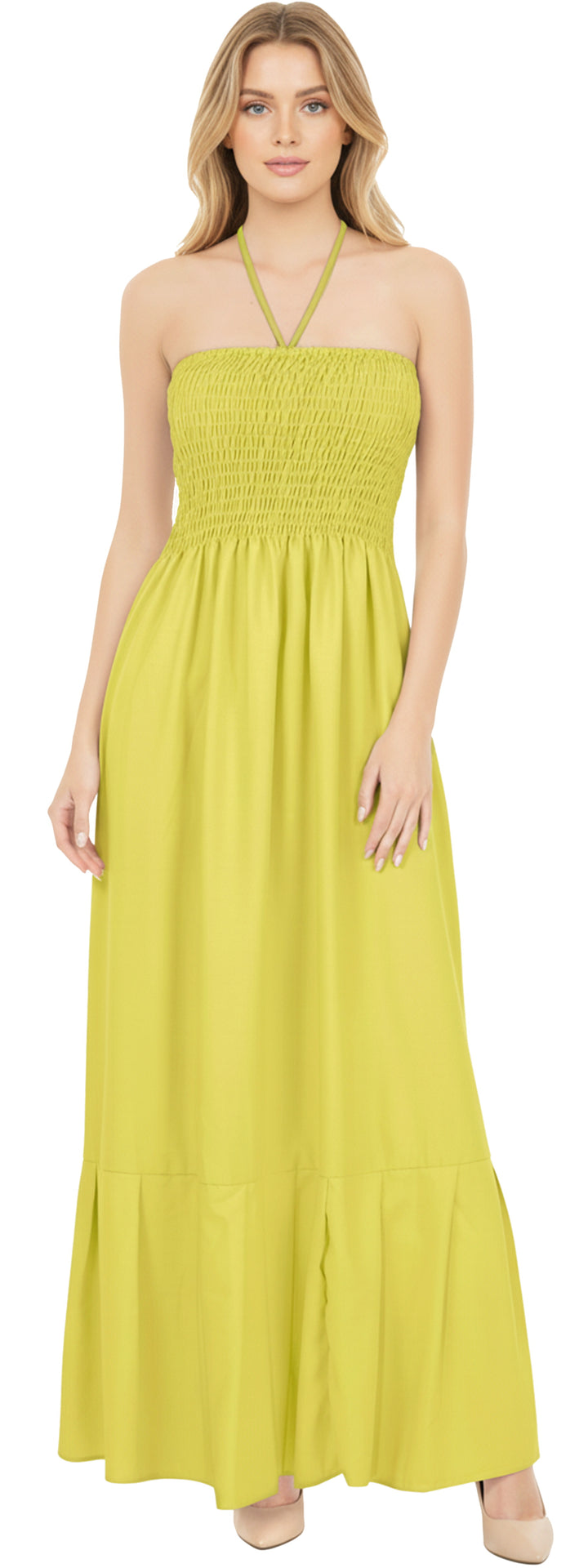 LA LEELA Mustard Long Dress - 121187